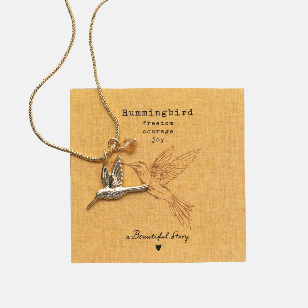 Wild Hummingbird Citrine Necklace GP