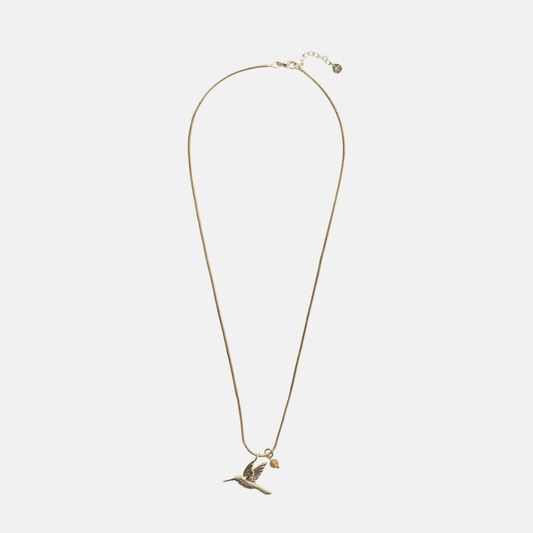 Wild Hummingbird Citrine Necklace GP