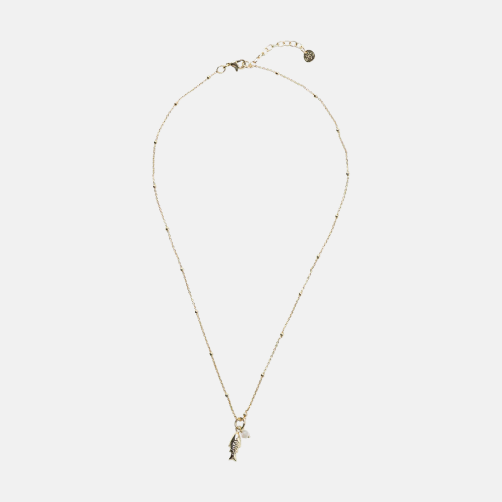 Instinct Fish Moonstone Necklace GP