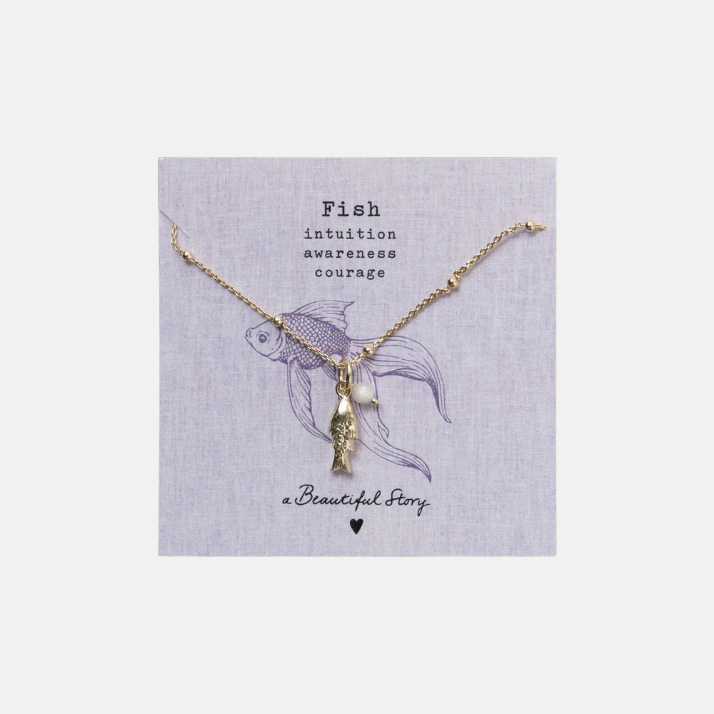 Instinct Fish Moonstone Necklace GP