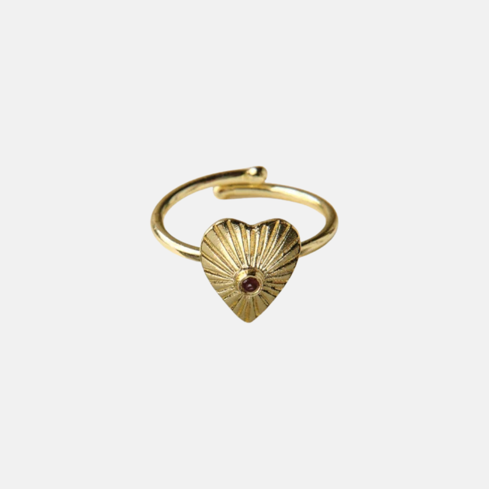 Loyalty Shining heart Garnet Ring GP