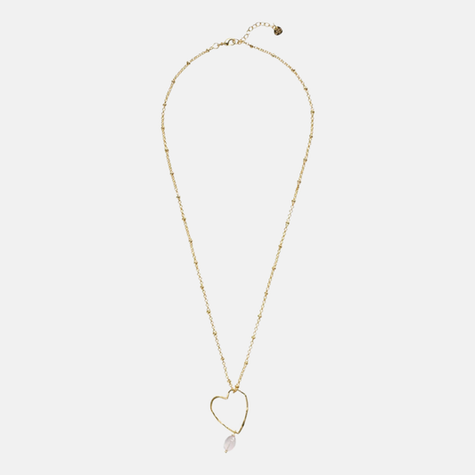 Blessed Heart Rose Quartz Necklace GP