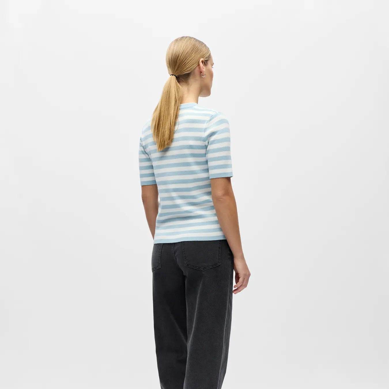 OBJESTER S/S NEW KNIT PULLOVER NOOS Blauw