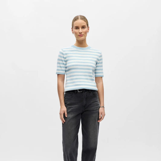 OBJESTER S/S NEW KNIT PULLOVER NOOS Blauw