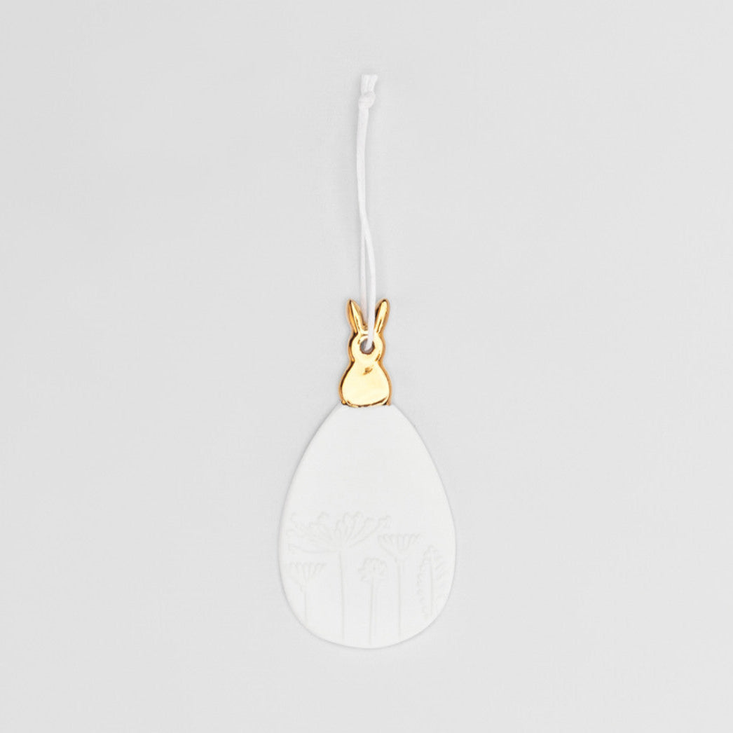Porseleinen Hanger Ei Gold