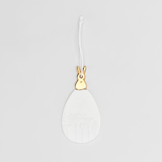 Porseleinen Hanger Ei Gold