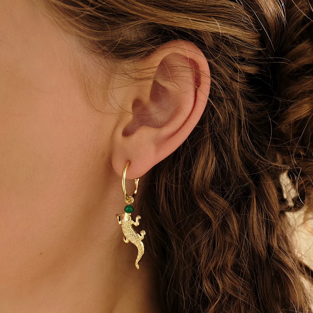 Rebel Alligator Aventurine Earrings GP