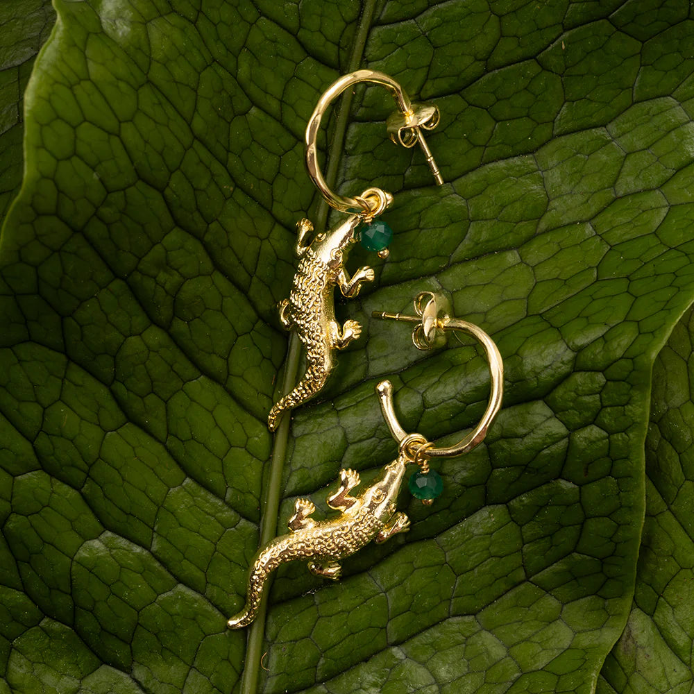 Rebel Alligator Aventurine Earrings GP