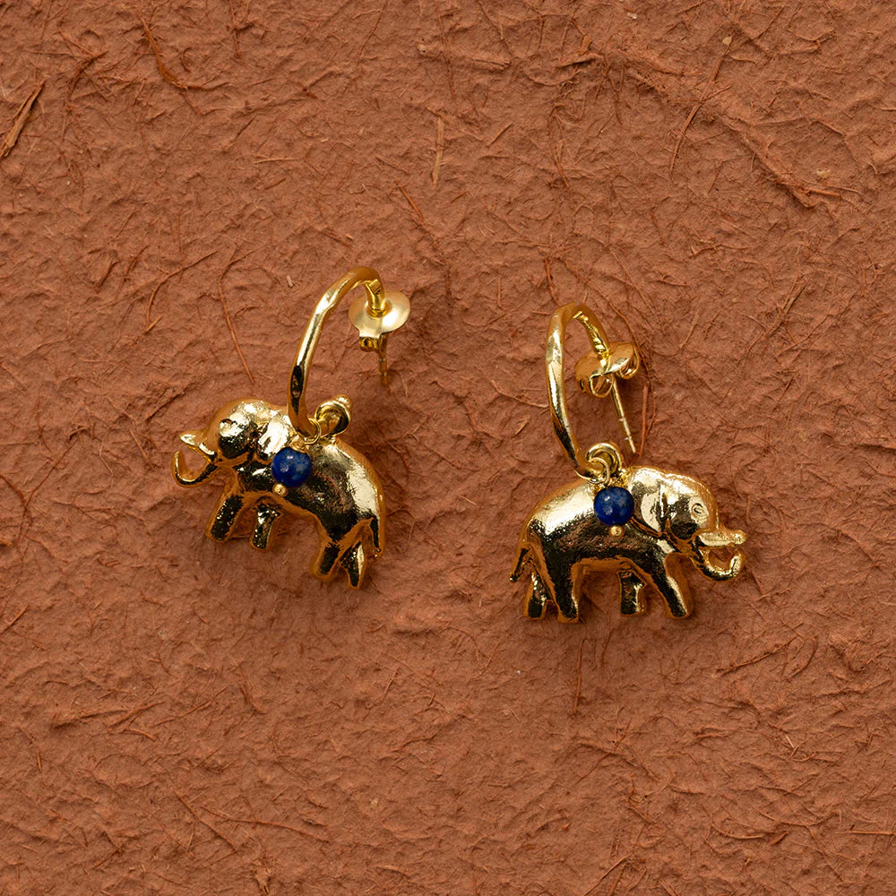 Rebel Elephant Lapis Lazuli Earrings GP
