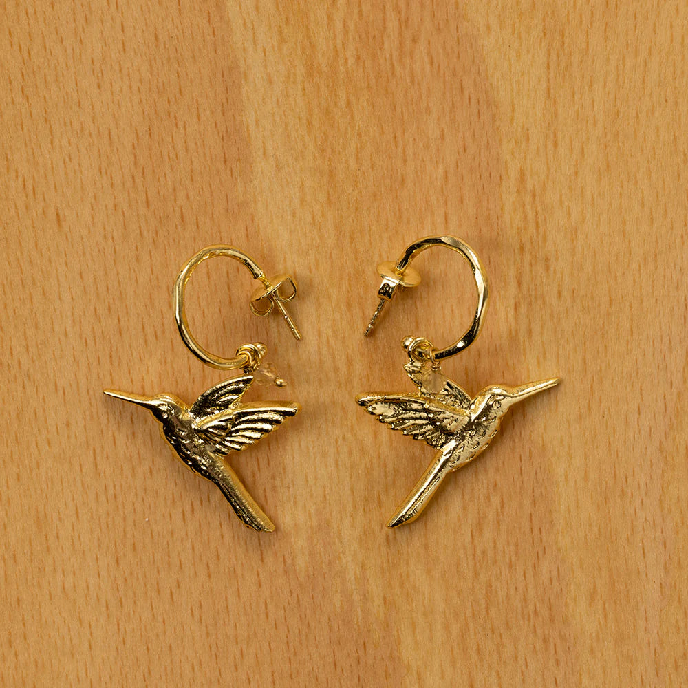Rebel Hummingbird Citrine Earrings GP
