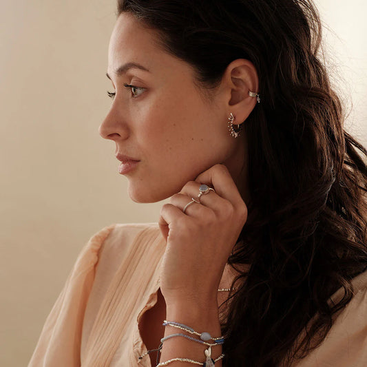 Relief Ear Cuff Blue Lace Agate