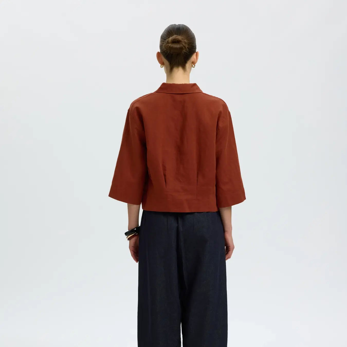 SLFCLEO REGULAR 3/4 CROPPED SHIRT B