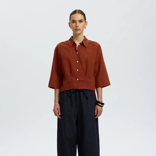 SLFCLEO REGULAR 3/4 CROPPED SHIRT B