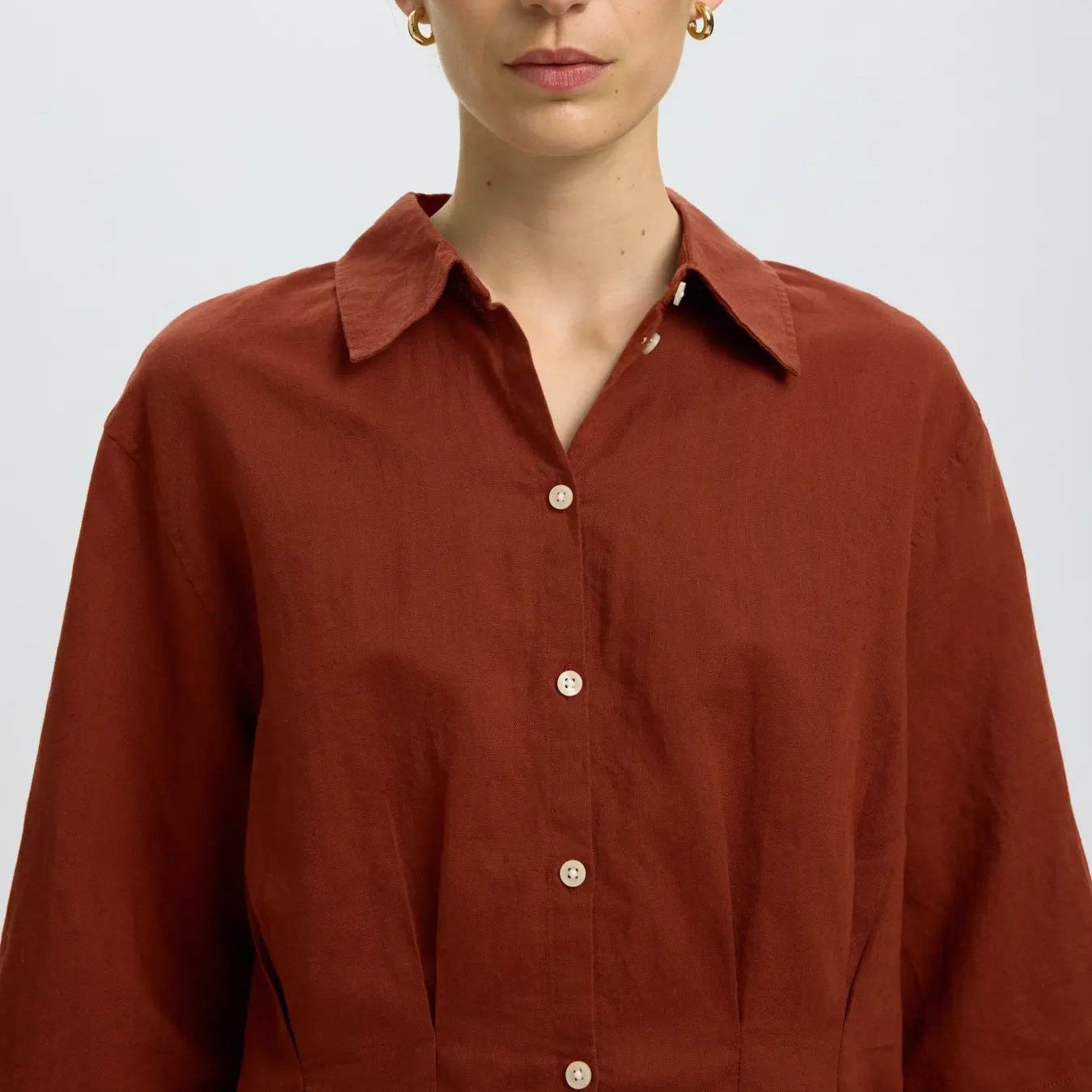 SLFCLEO REGULAR 3/4 CROPPED SHIRT B