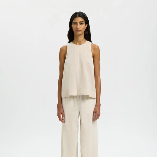 SLFLUISA SL LINEN BLEND TOP NOOS