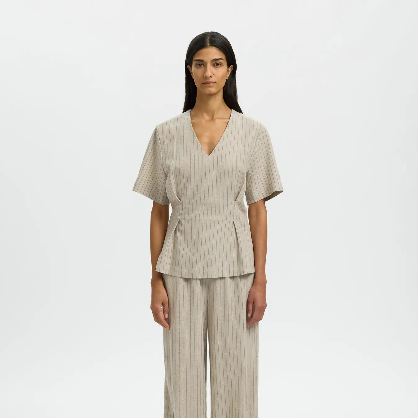 SLFMARIAM SS LINEN BLEND TOP B