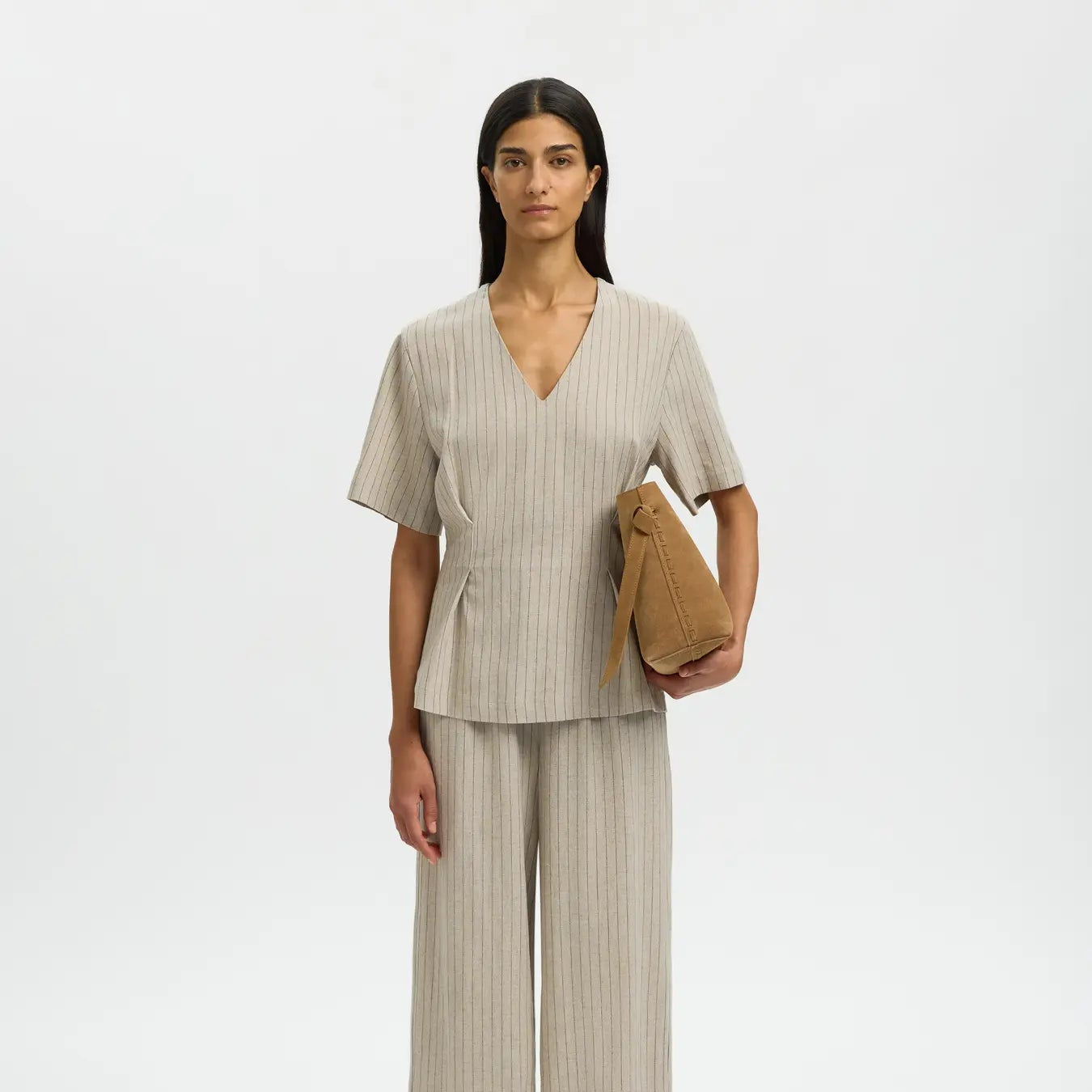 SLFMARIAM SS LINEN BLEND TOP B