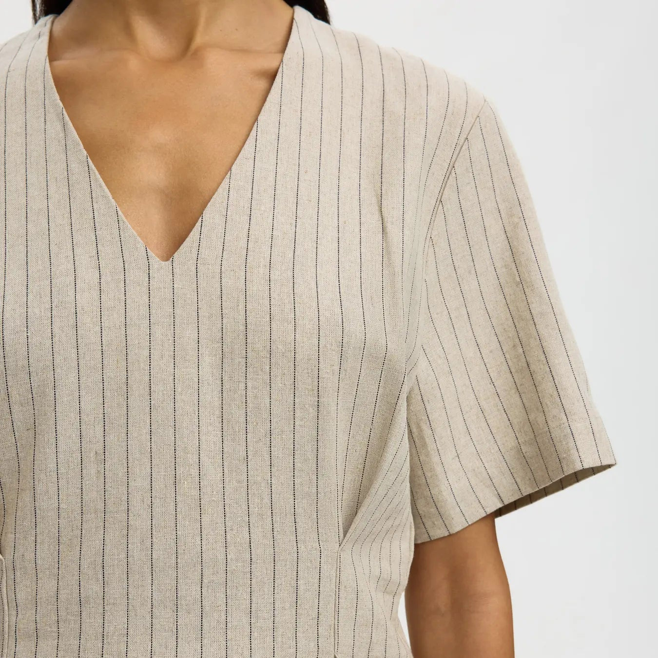 SLFMARIAM SS LINEN BLEND TOP B