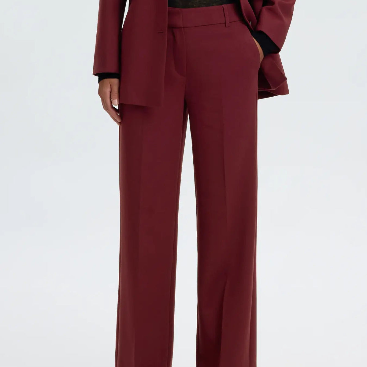 SLWRITA MW WIDE PANT MEL NOOS TAWNY PORT