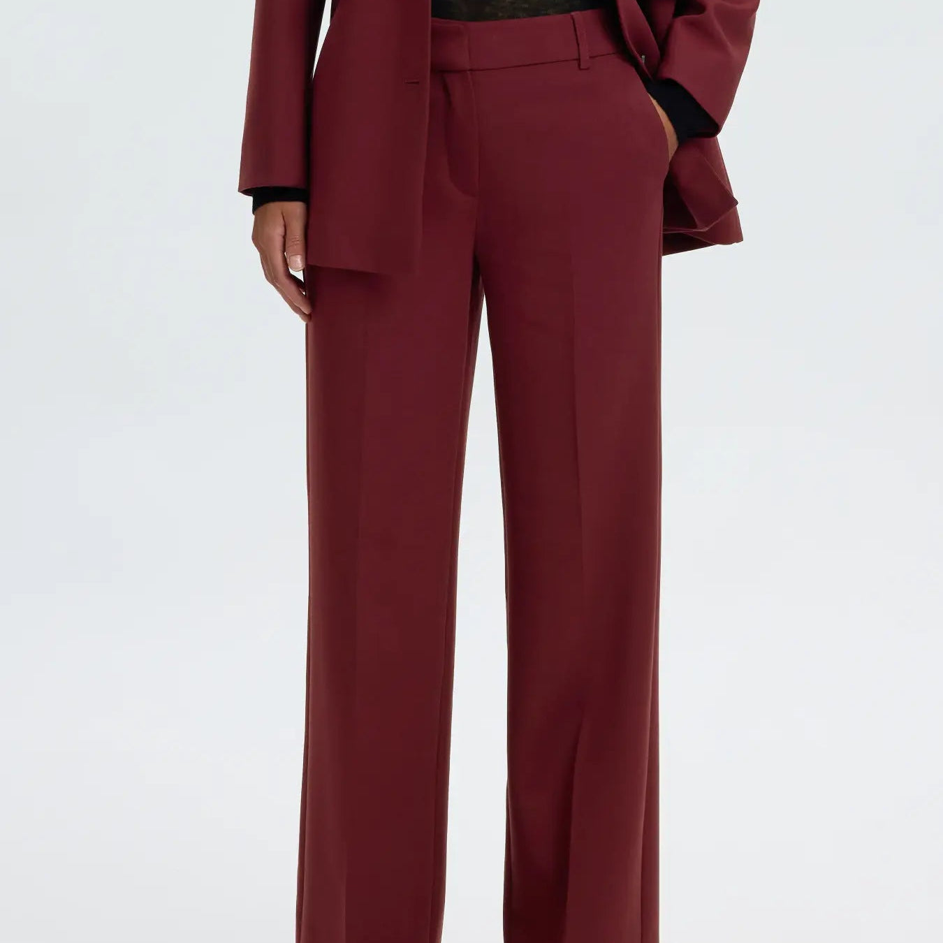 SLFRITA MW WIDE PANT MEL NOOS TAWNY PORT