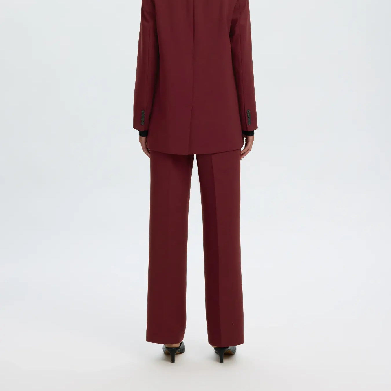 SLFRITA MW WIDE PANT MEL NOOS TAWNY PORT