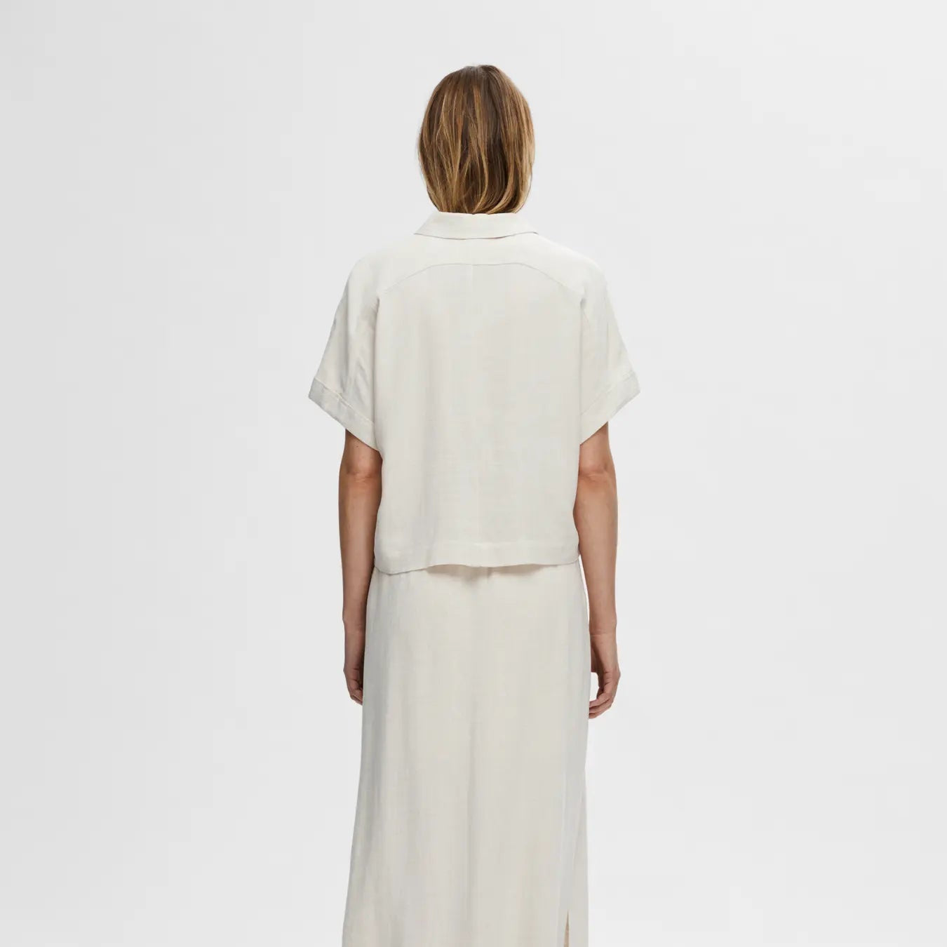 SLFVIVA SS CROPPED SUN SHIRT NOOS Sandshell