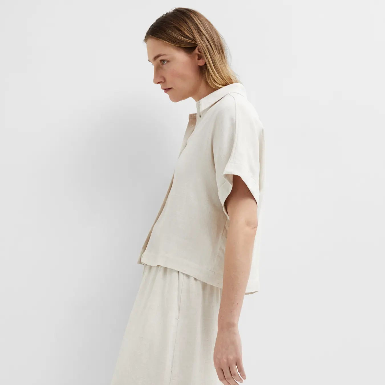 SLFVIVA SS CROPPED SUN SHIRT NOOS Sandshell