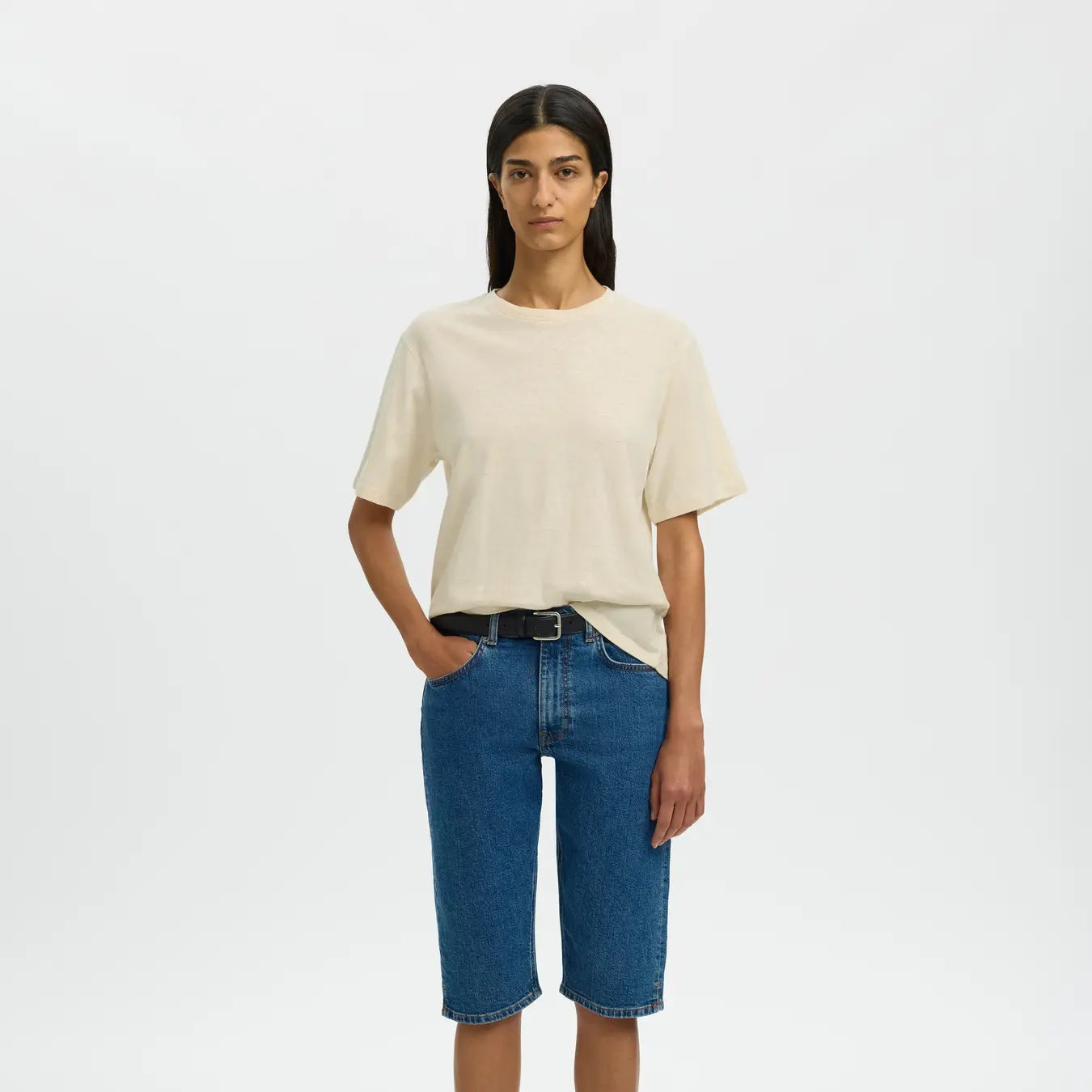 SLWADA SS LINEN BLEND TEE NOOS