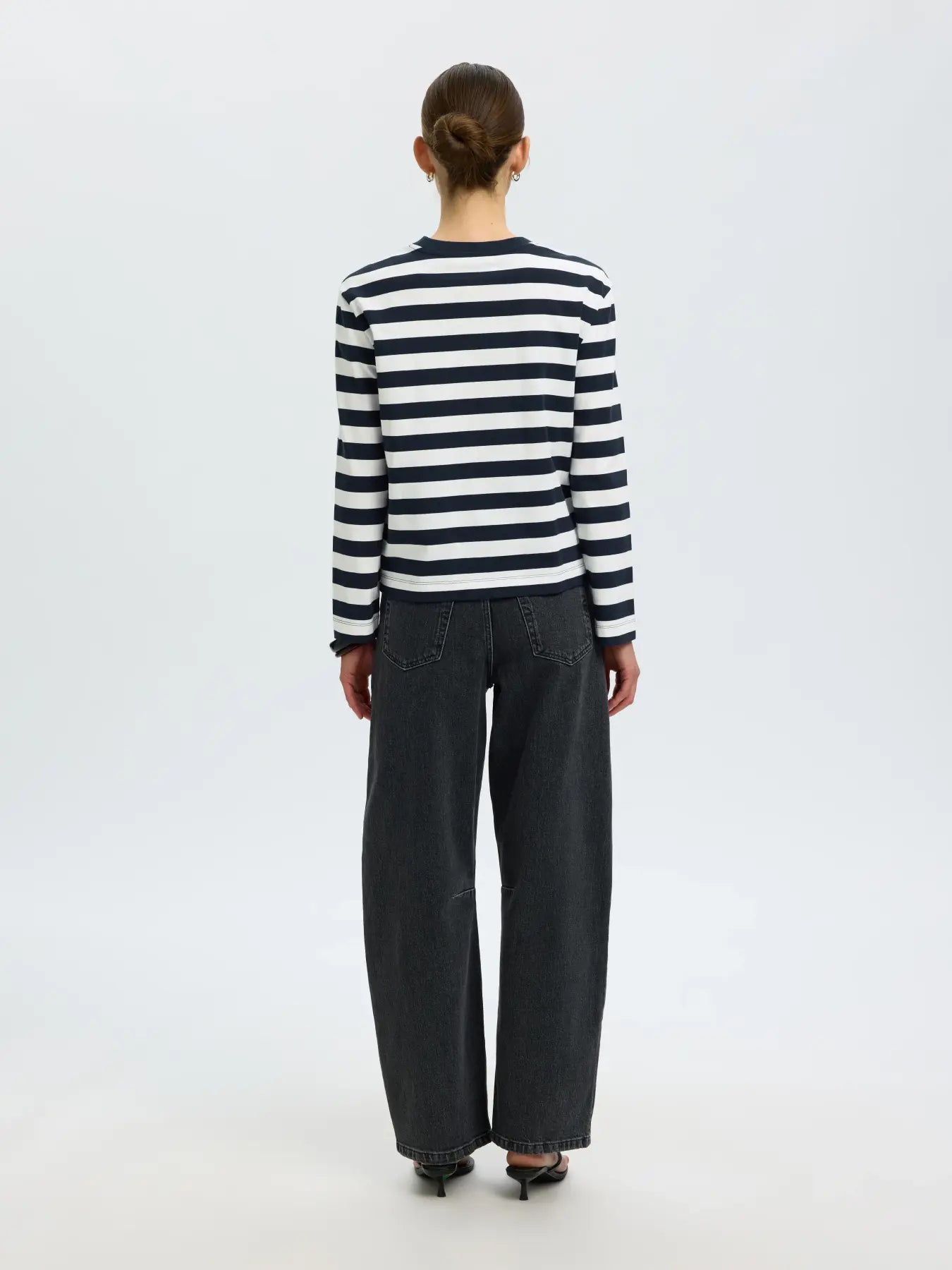 SLFESSENTIAL LS STRIPED BOXY TEE NOOS