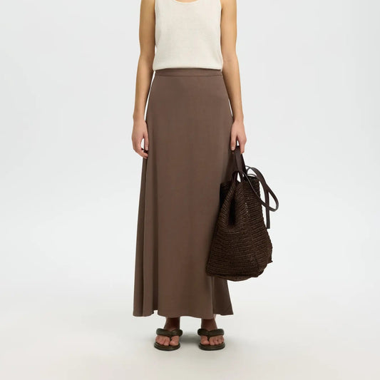 SLWVIVA HW ANKLE LINEN BLEND SKIRT NOOS