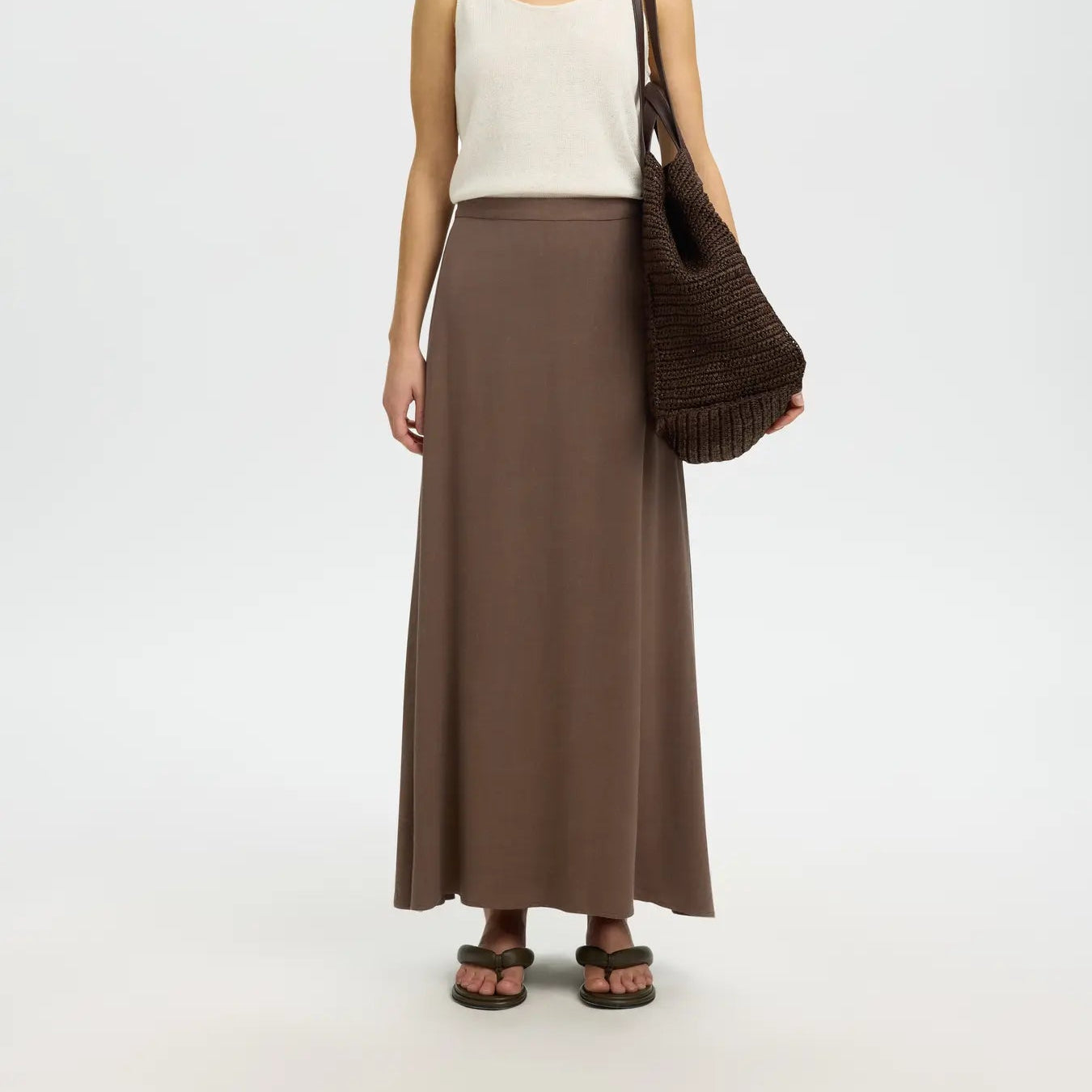 SLWVIVA HW ANKLE LINEN BLEND SKIRT NOOS