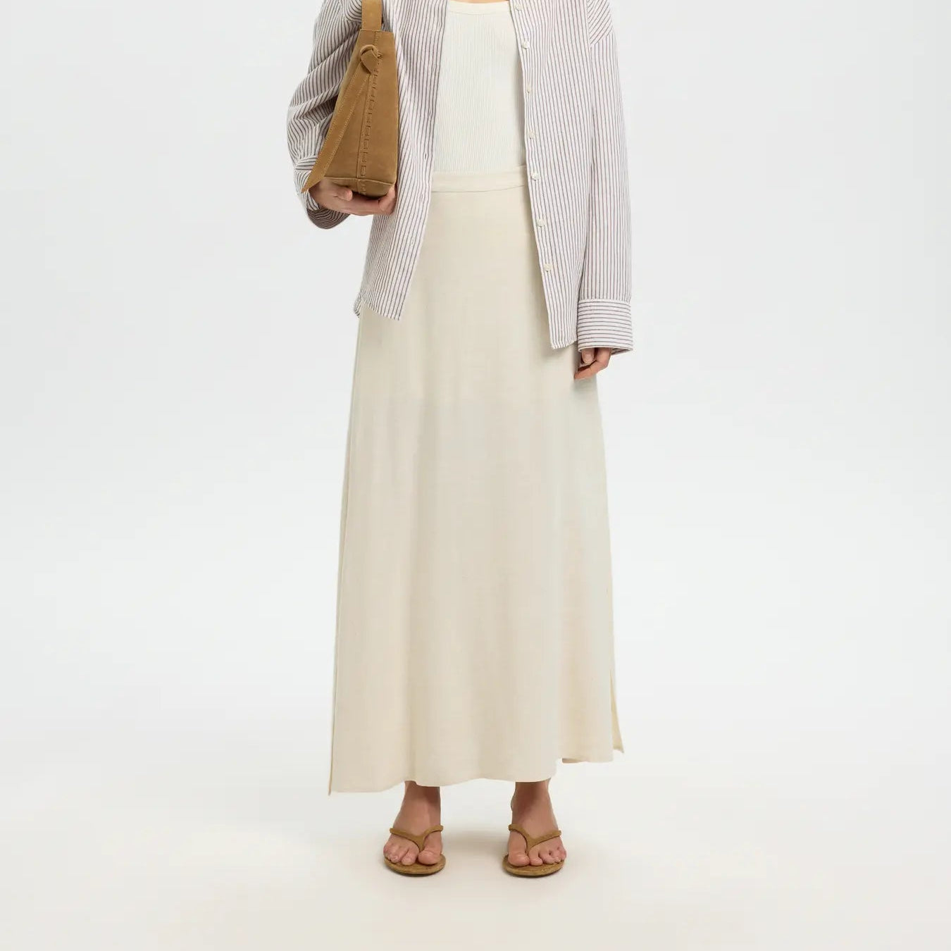 SLWVIVA HW ANKLE LINEN BLEND SKIRT NOOS