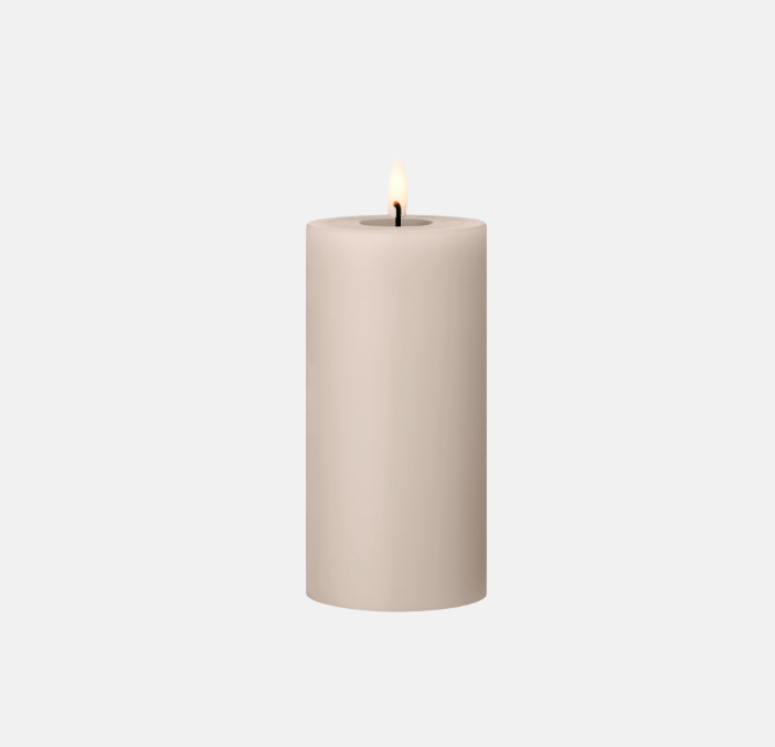 LED Pillar Candle | 15 cm | 1 st. | Linnen Grey
