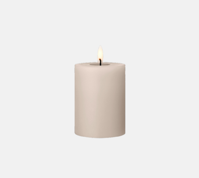 LED Pillar Candle | 10 cm | 1 st. | Linnen Grey