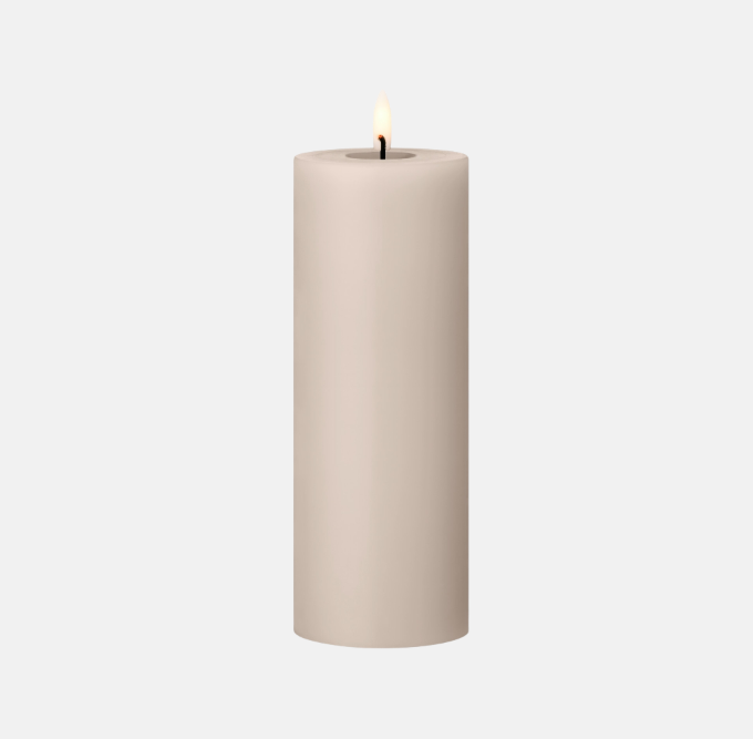 LED Pillar Candle | 20 cm | 1 st. | Linnen Grey