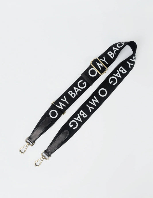 Shoulder Canvas logo Strap black & black