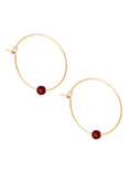 Afbeelding laden in Galerijviewer, Vergulde creolen met gemstone / aubergine
