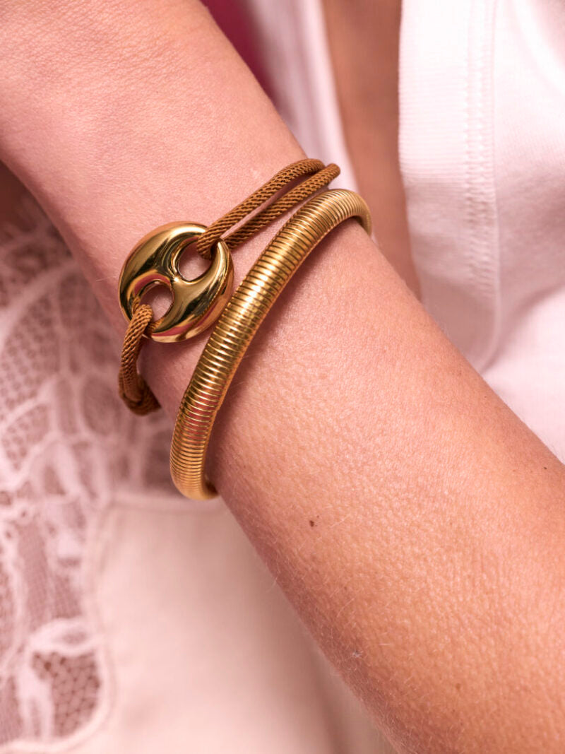 Vergulde ronde bangle small