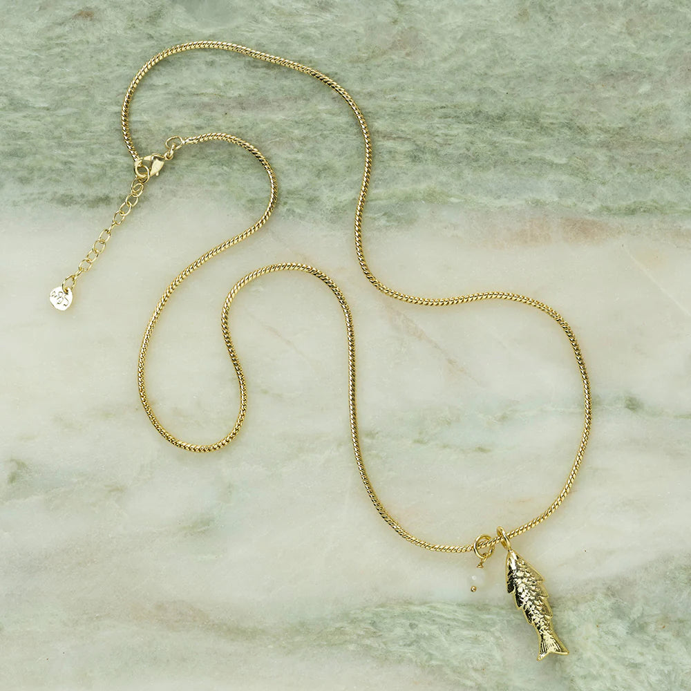 Wild Fish Moonstone Necklace GP