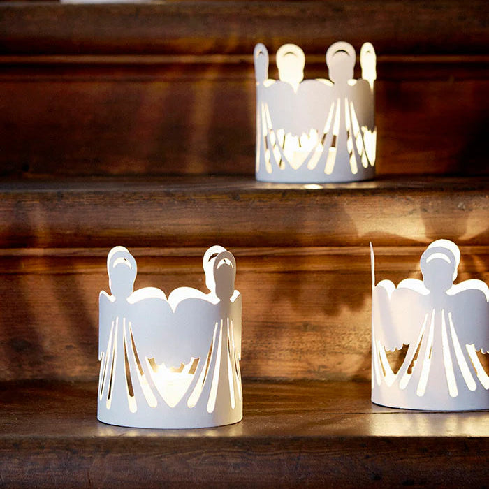 Candle Holder Angel Ø10cm Off White