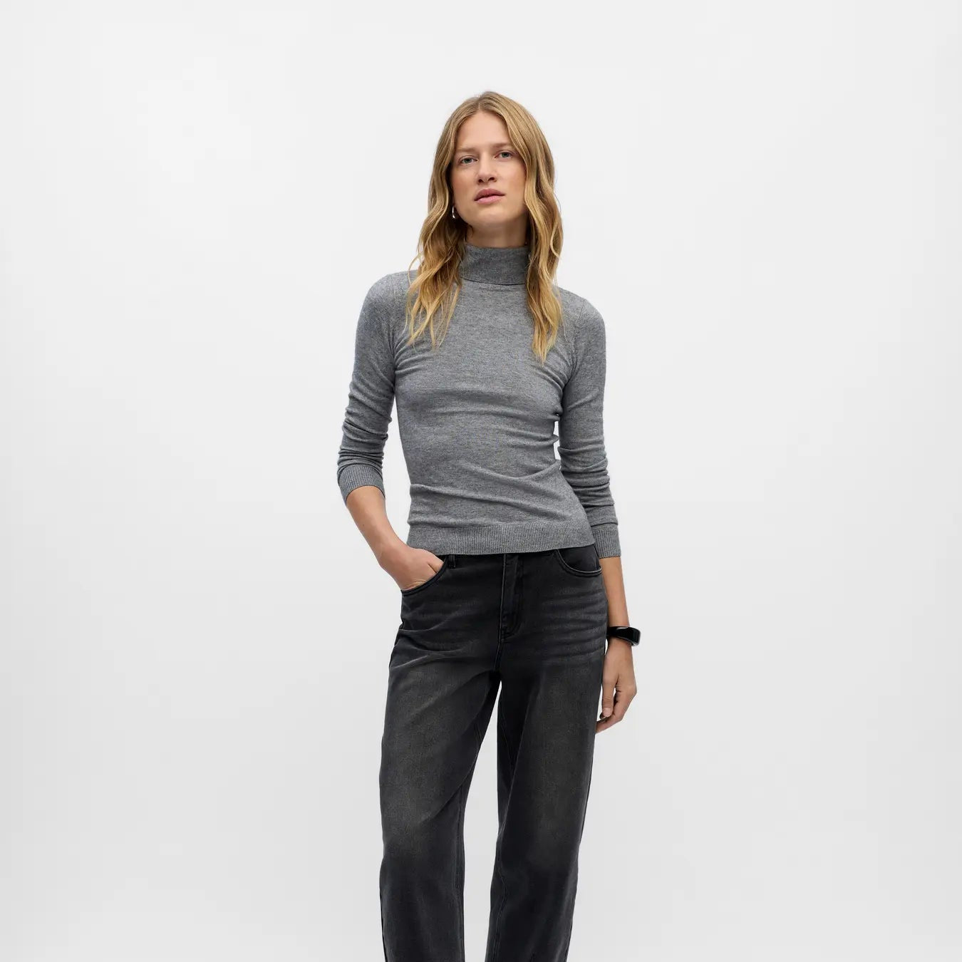 OBJTHESS L/S ROLLNECK KNIT PULLOVER NOOS