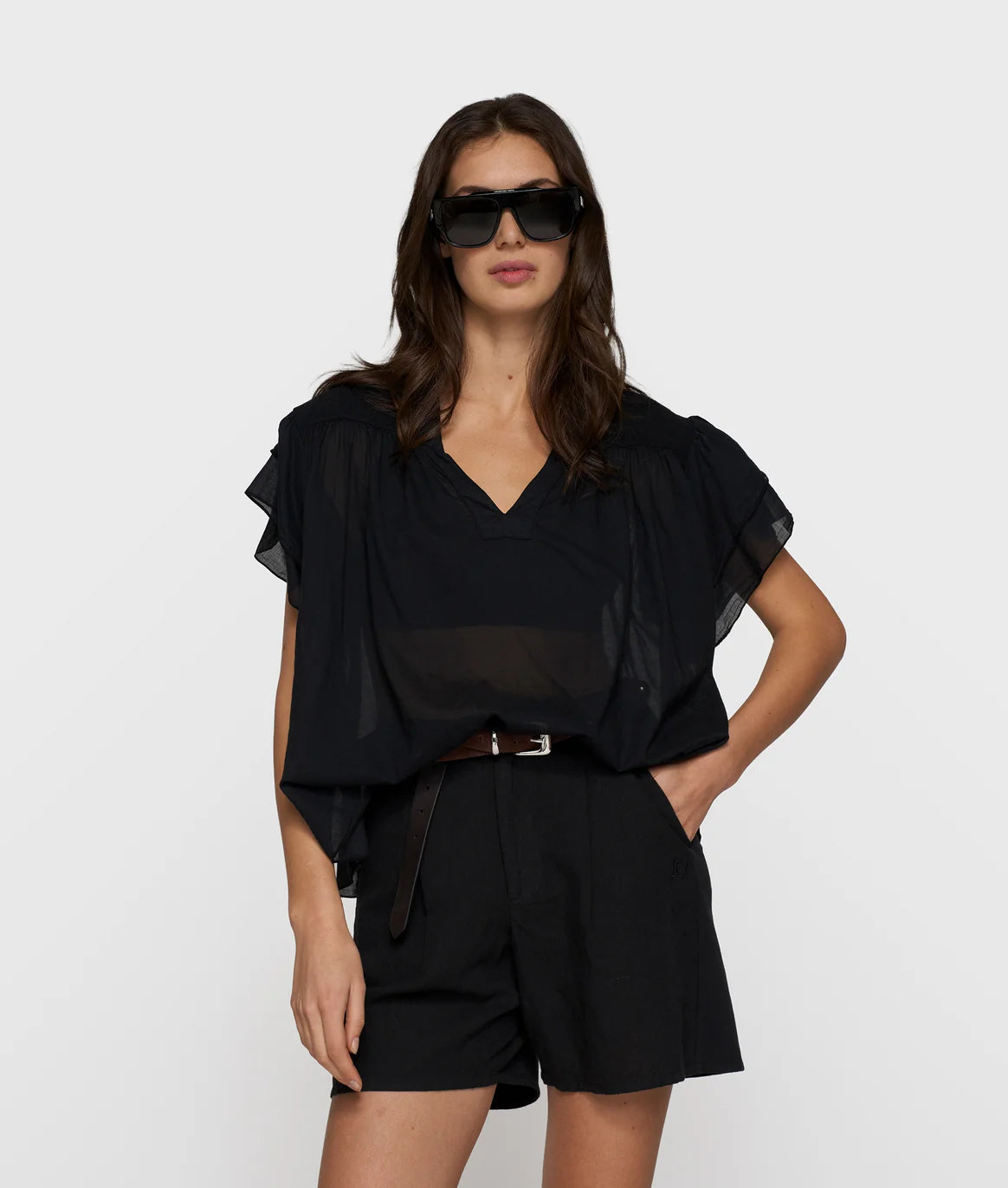 a-line ruffle top