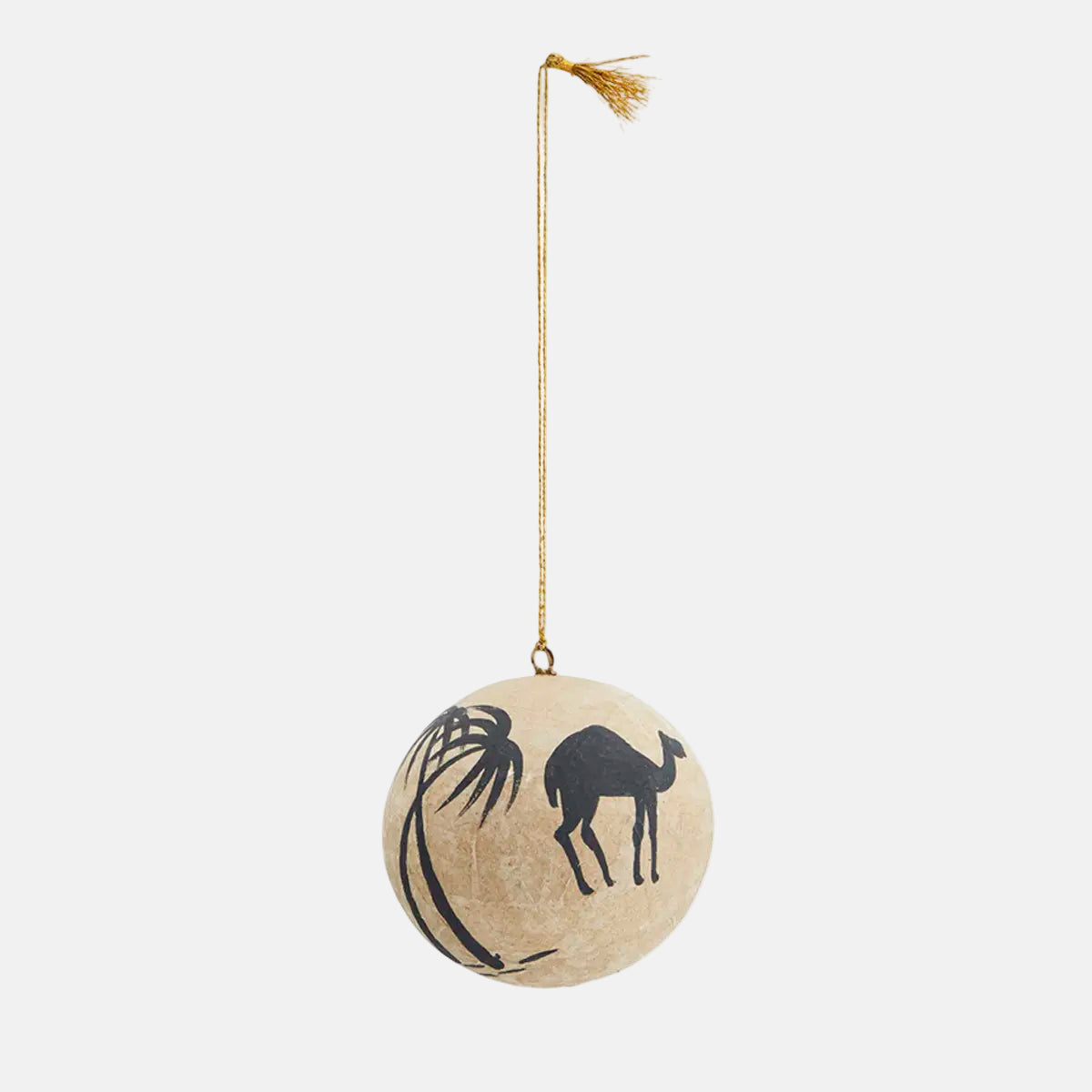 Hand getekende paper mache ball Zwart