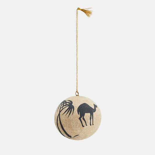 Hand getekende paper mache ball Zwart