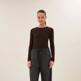 Afbeelding laden in Galerijviewer, basic ls melange stripe top
