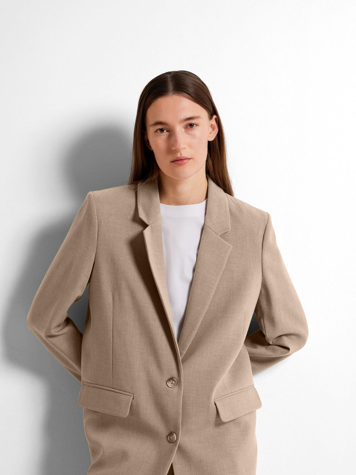 SLFRITA LS RELAXED BLAZER CAMEL MEL NOOS
