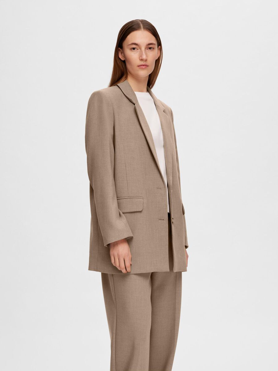 SLFRITA LS RELAXED BLAZER CAMEL MEL NOOS