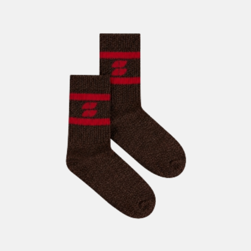 logo glitter chocolate socks