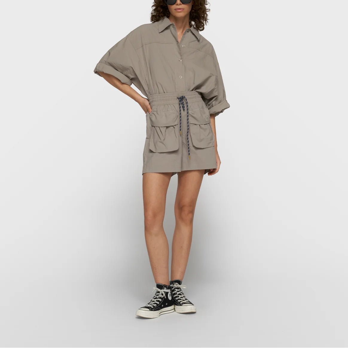 crinkle utility shorts