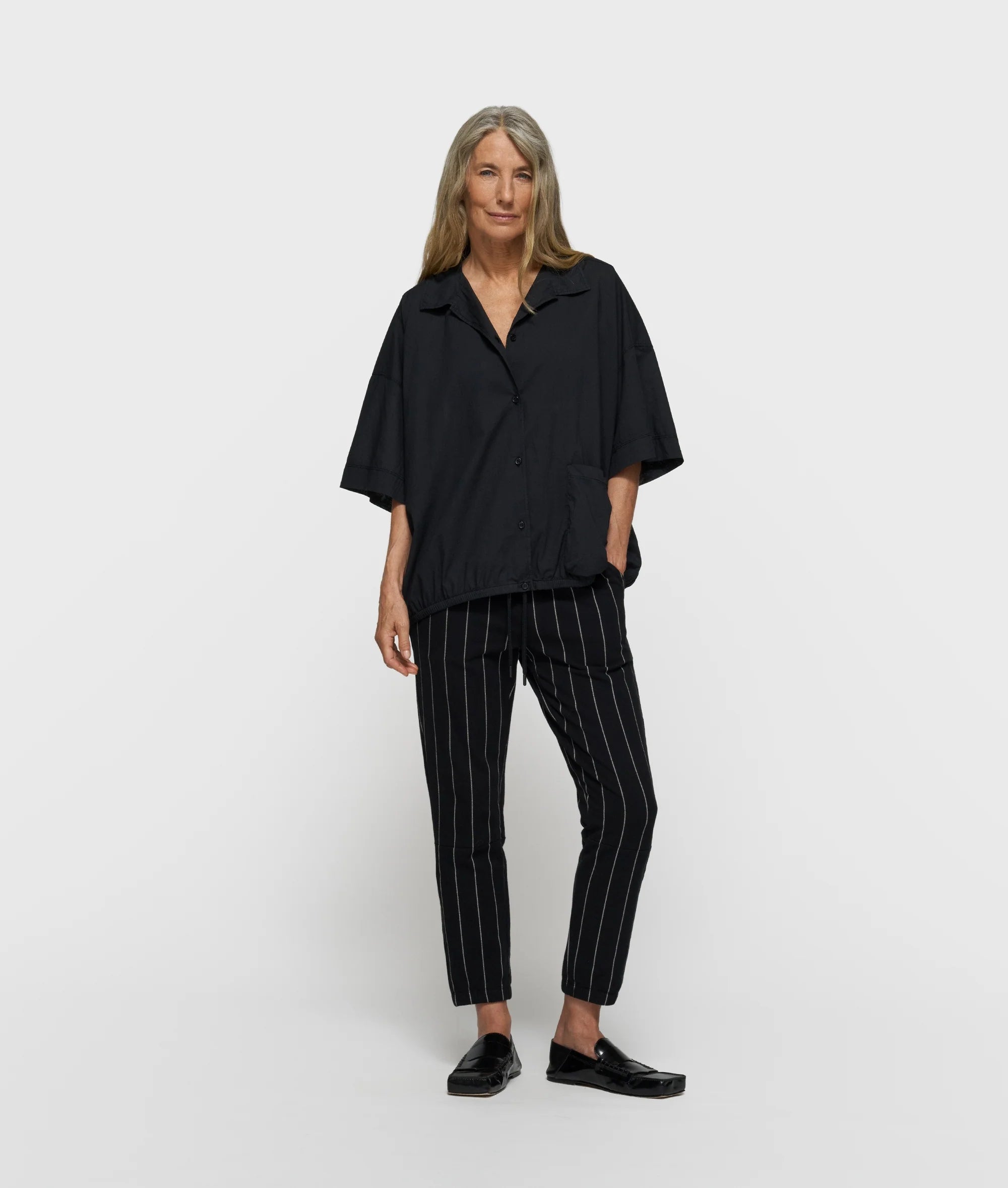 cropped jogger pinstripe